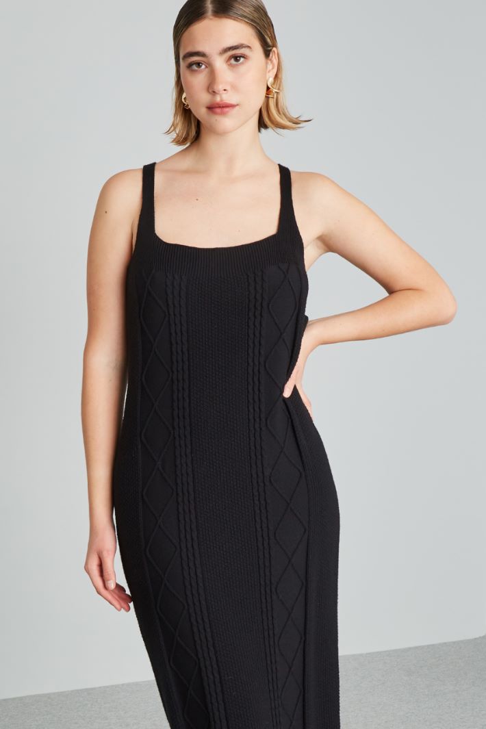 Abito 2 pezzi in maglia - NERO - Fashion Market - 4