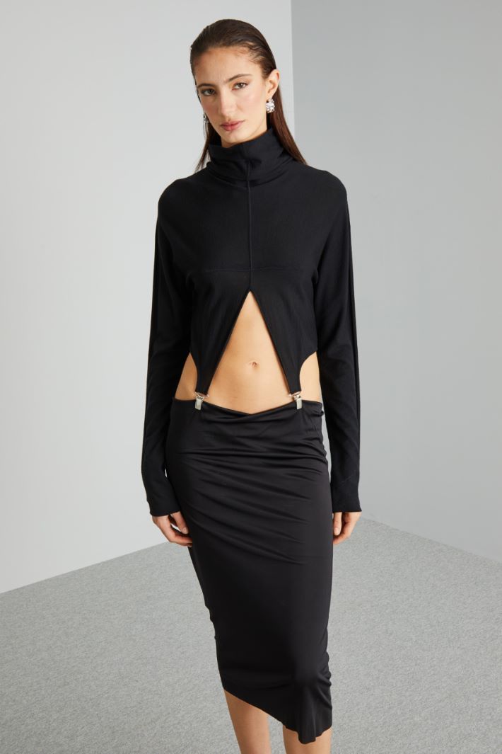 Abito 2 pezzi in maglia  - NERO - Fashion Market - 2