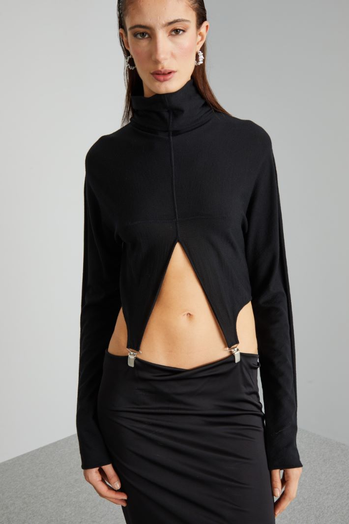 Abito 2 pezzi in maglia  - NERO - Fashion Market - 3