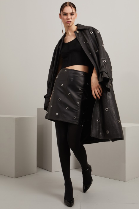Gonna corta con occhielli - Fashion Market