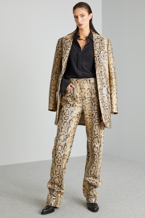 Pantalone in pelle stampa pitone - Fashion Market