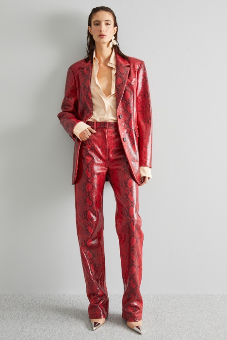 Pantalone in pelle stampa pitone - Fashion Market