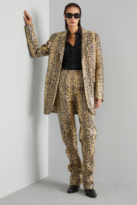 Blazer in pelle stampa pitone - Fashion Market