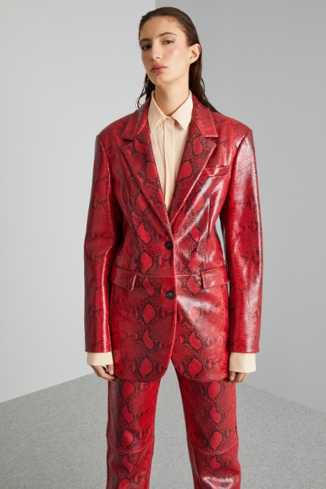 Blazer in pelle stampa pitone - Fashion Market