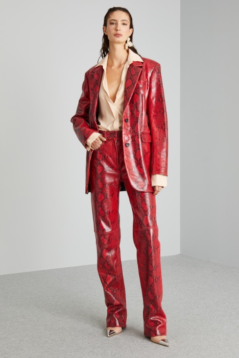 Blazer in pelle stampa pitone - Fashion Market