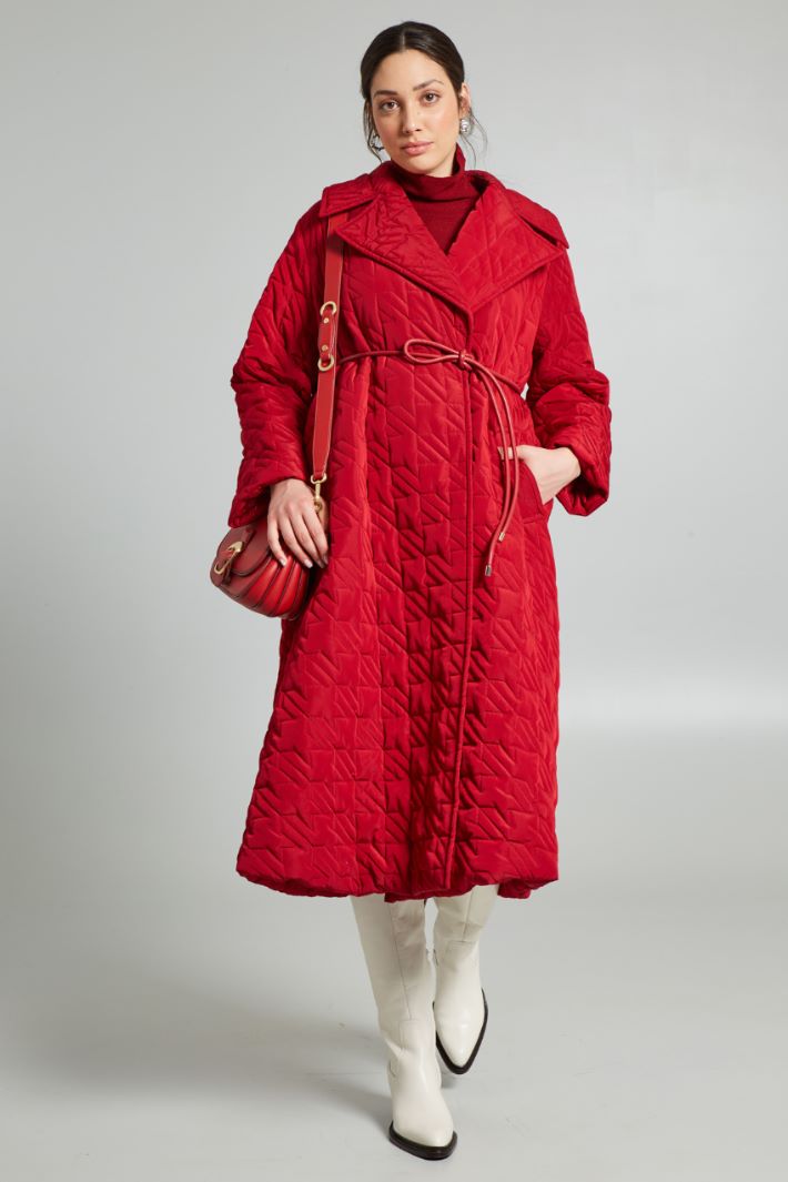 Imbottito lungo trapuntato - ROSSO - Fashion Market