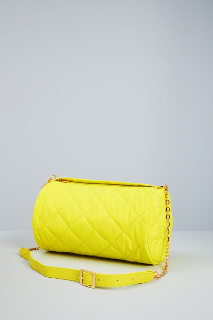 Borsa a cilindro in raso - GIALLO FLUO ORO - Fashion Market - 2