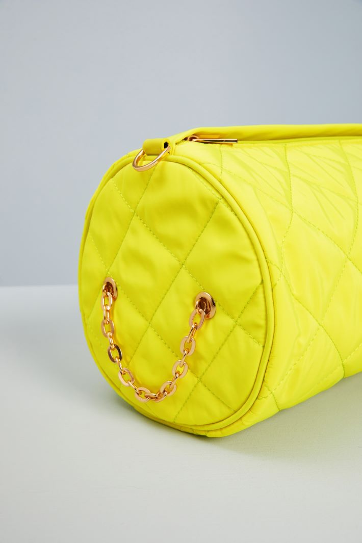 Borsa a cilindro in raso - GIALLO FLUO ORO - Fashion Market - 4
