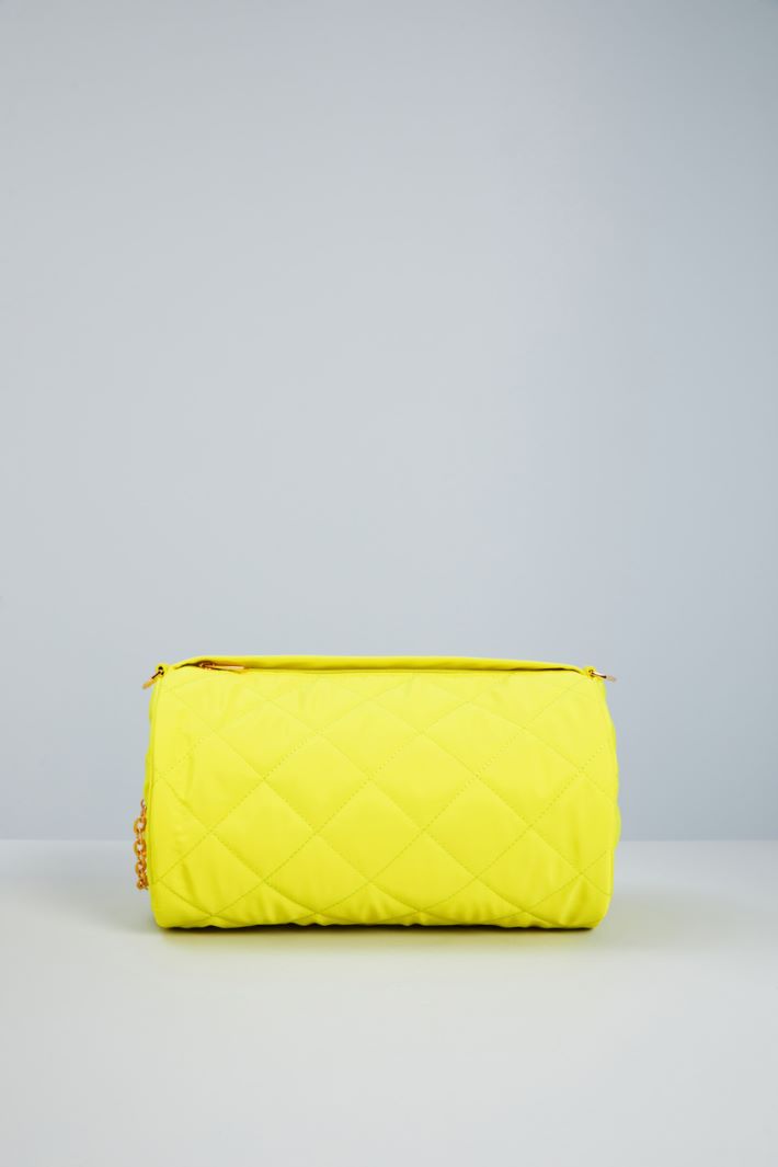 Borsa a cilindro in raso - GIALLO FLUO ORO - Fashion Market