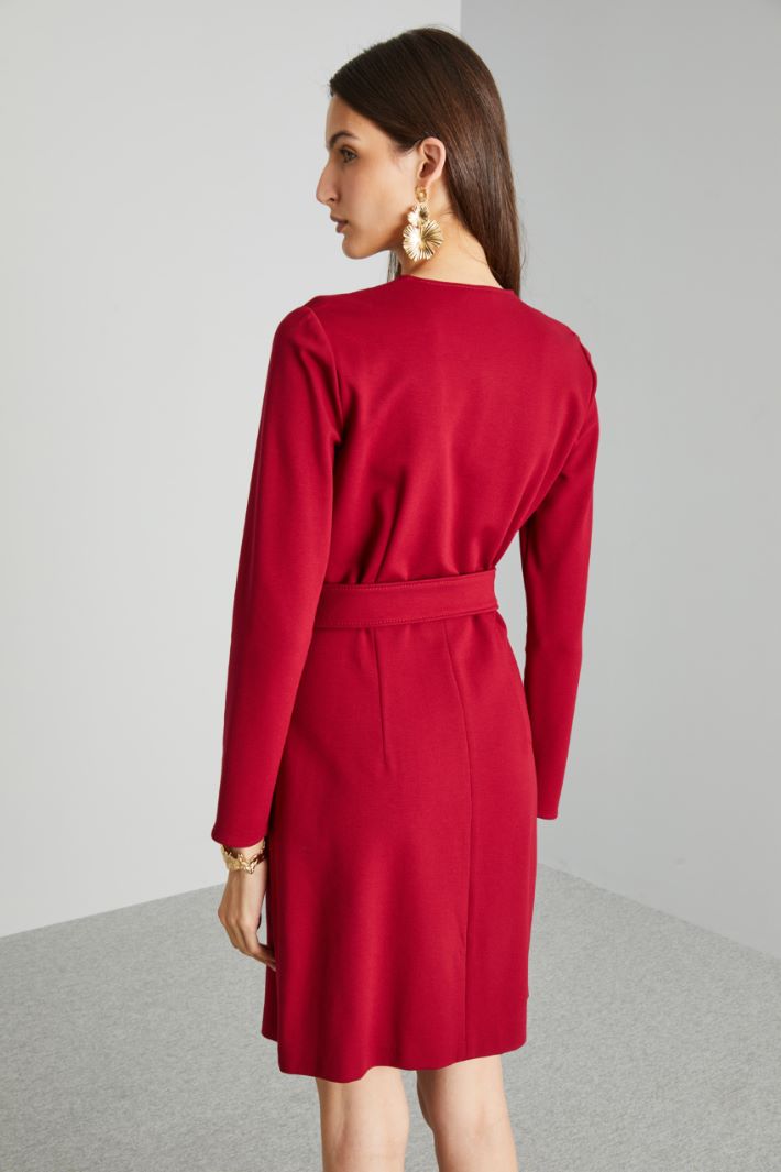 Abito incrociato in jersey - ROSSO FUOCO - Fashion Market - 4