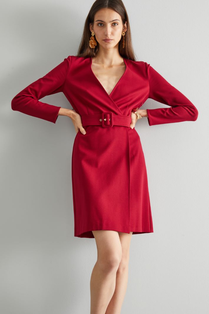 Abito incrociato in jersey - ROSSO FUOCO - Fashion Market - 2