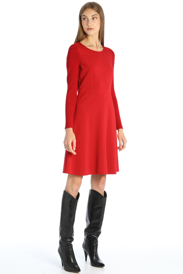 Abito in jersey compatto - ROSSO - Fashion Market - 4