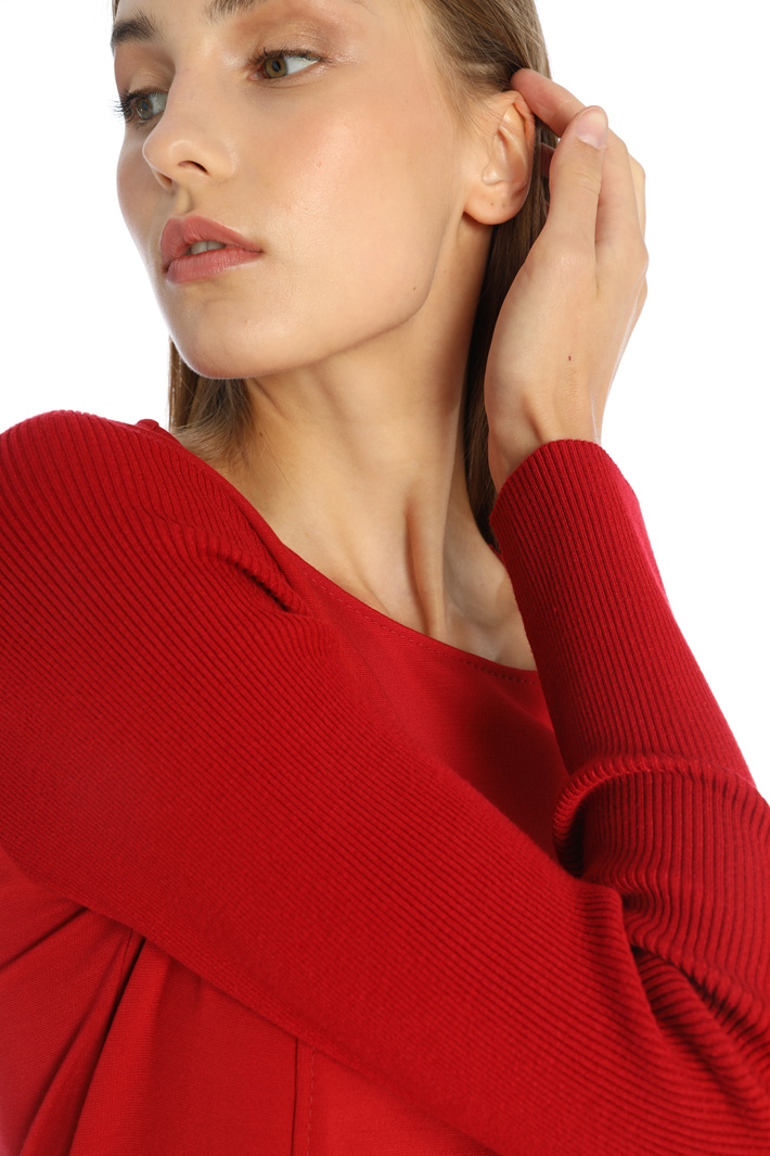 Abito in jersey compatto - ROSSO - Fashion Market - 3