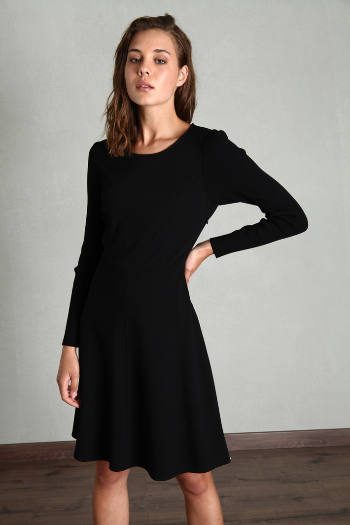 Abito in jersey compatto - NERO - Fashion Market - 4