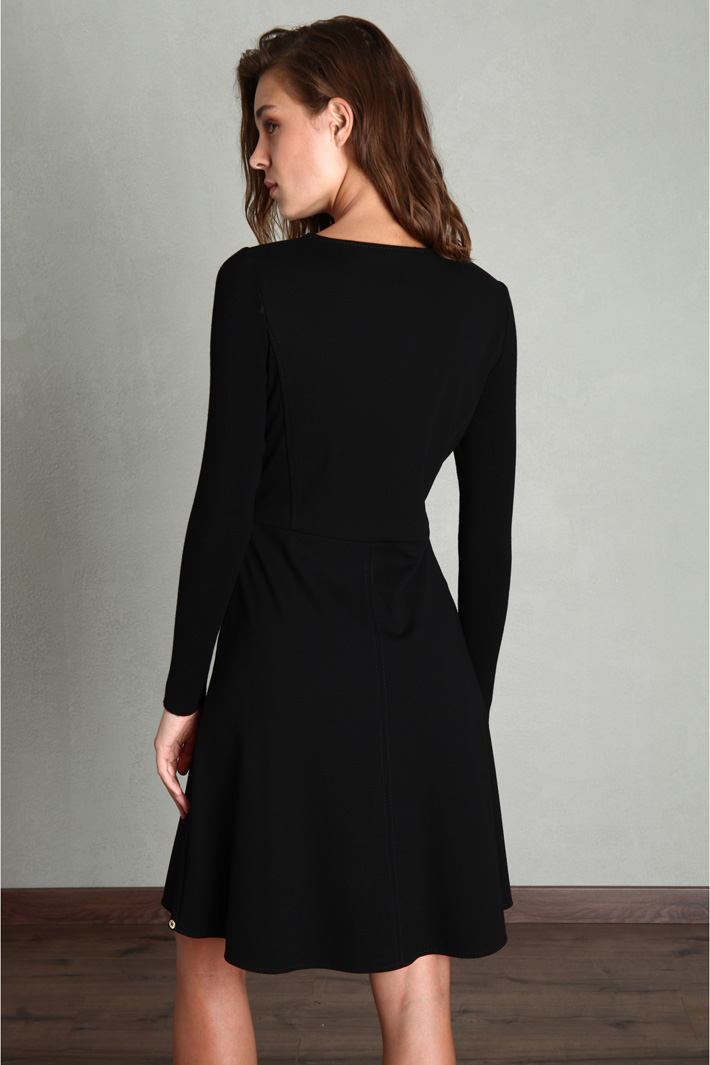 Abito in jersey compatto - NERO - Fashion Market - 3