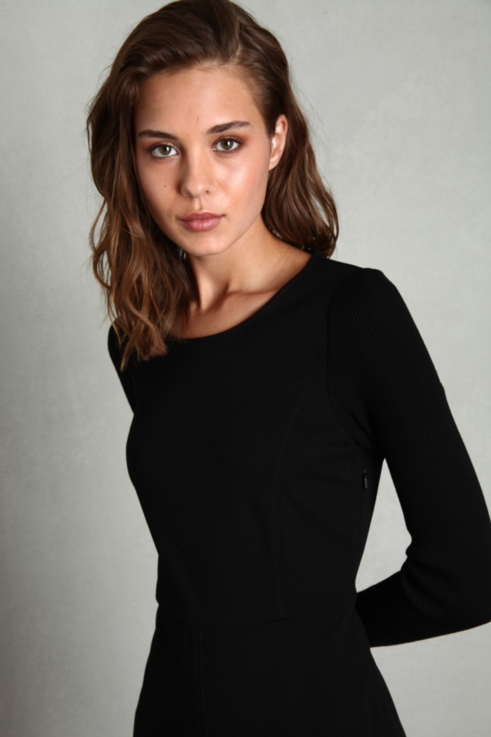Abito in jersey compatto - NERO - Fashion Market - 2
