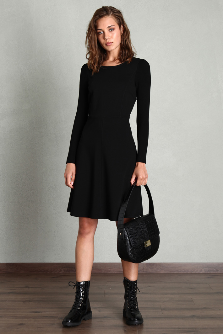 Abito in jersey compatto - NERO - Fashion Market