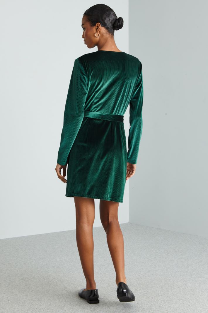 Abito corto in velluto - VERDE - Fashion Market - 4