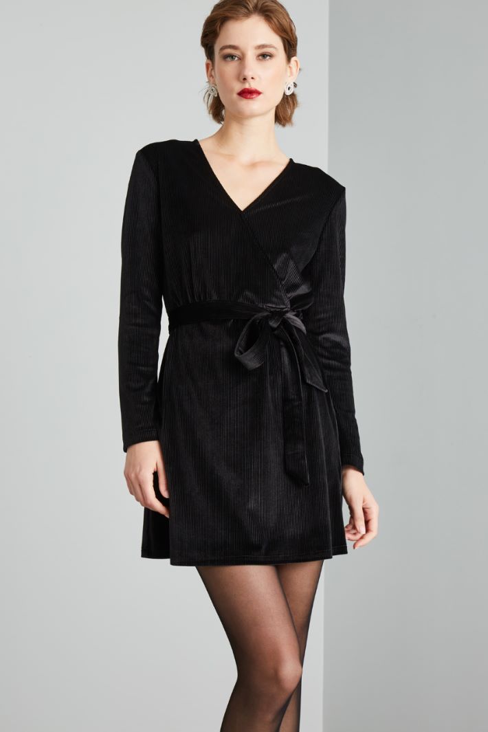 Abito corto in velluto - NERO - Fashion Market - 2