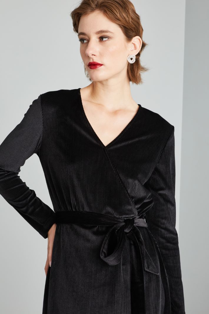 Abito corto in velluto - NERO - Fashion Market - 3