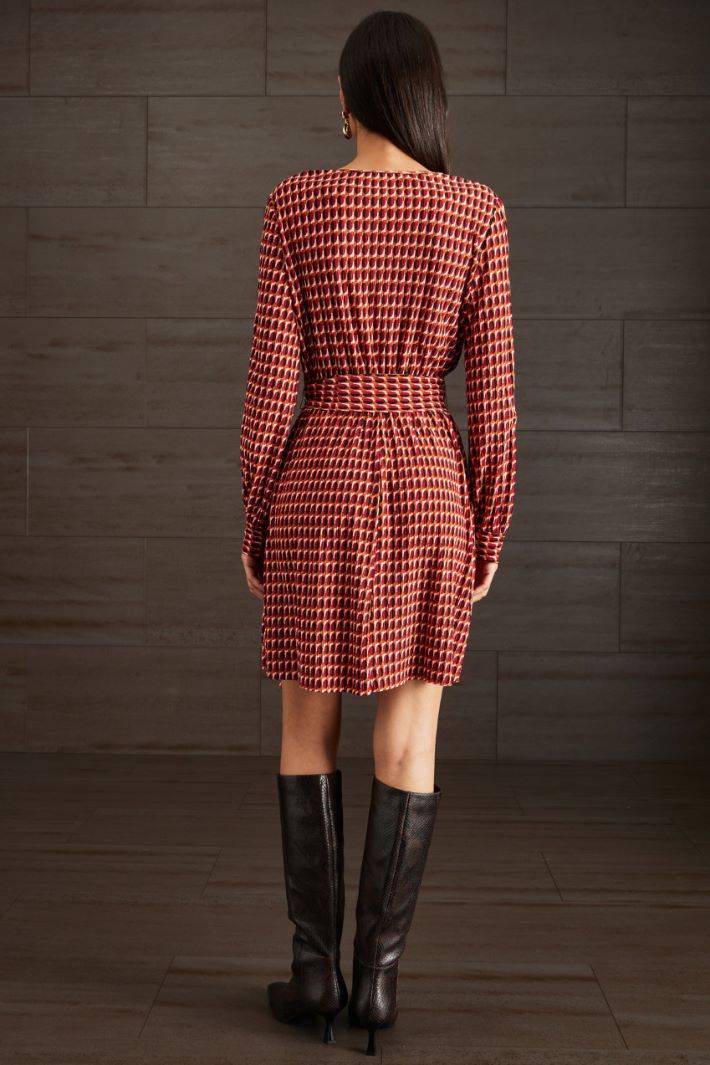 Abito in jersey stampato - ROSSO ARANCIONE NERO - Fashion Market - 4