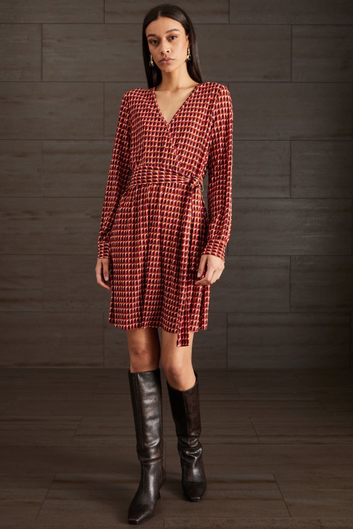 Abito in jersey stampato - ROSSO ARANCIONE NERO - Fashion Market - 2
