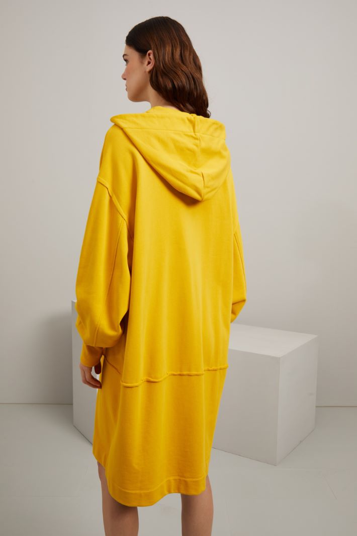 Abito corto stile felpa - GIALLO SENAPE - Fashion Market - 4