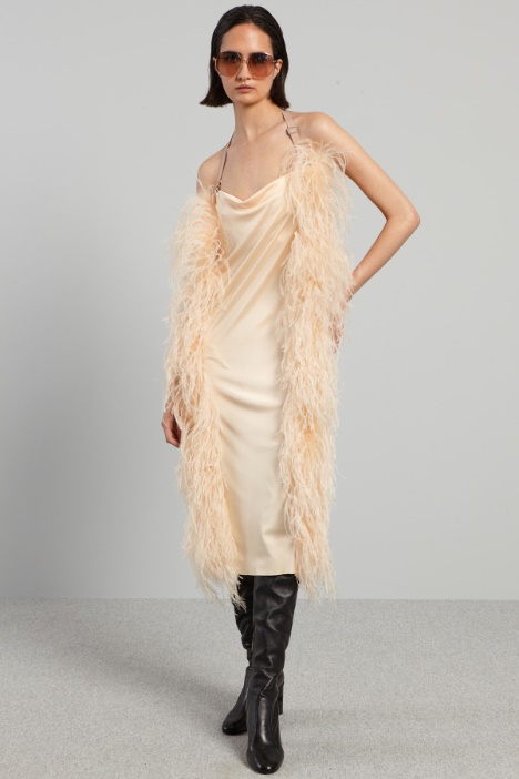 Abito con boa di piume - Fashion Market