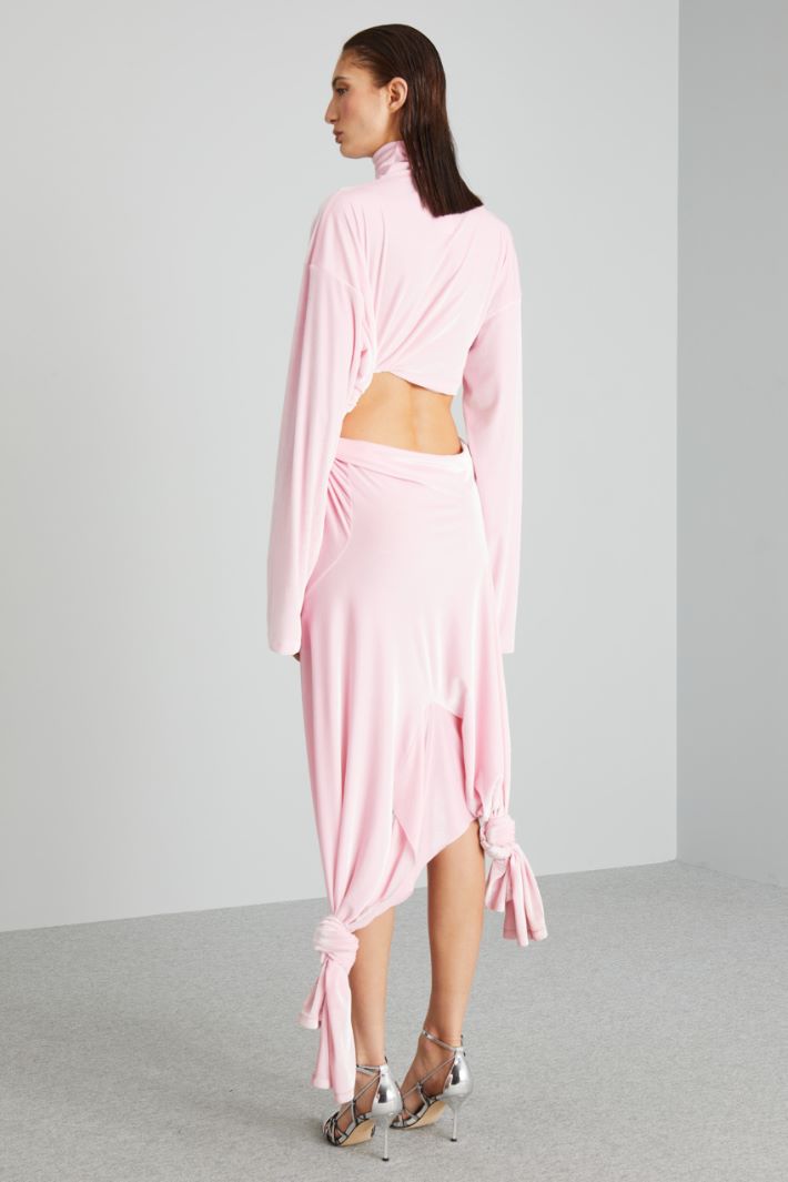 Abito in velluto con aperture - ROSA - Fashion Market - 4