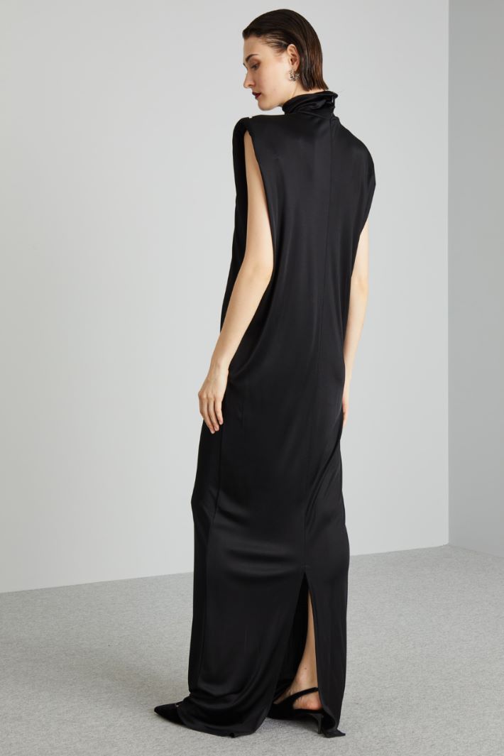 Abito con spalline in jersey - NERO - Fashion Market - 4