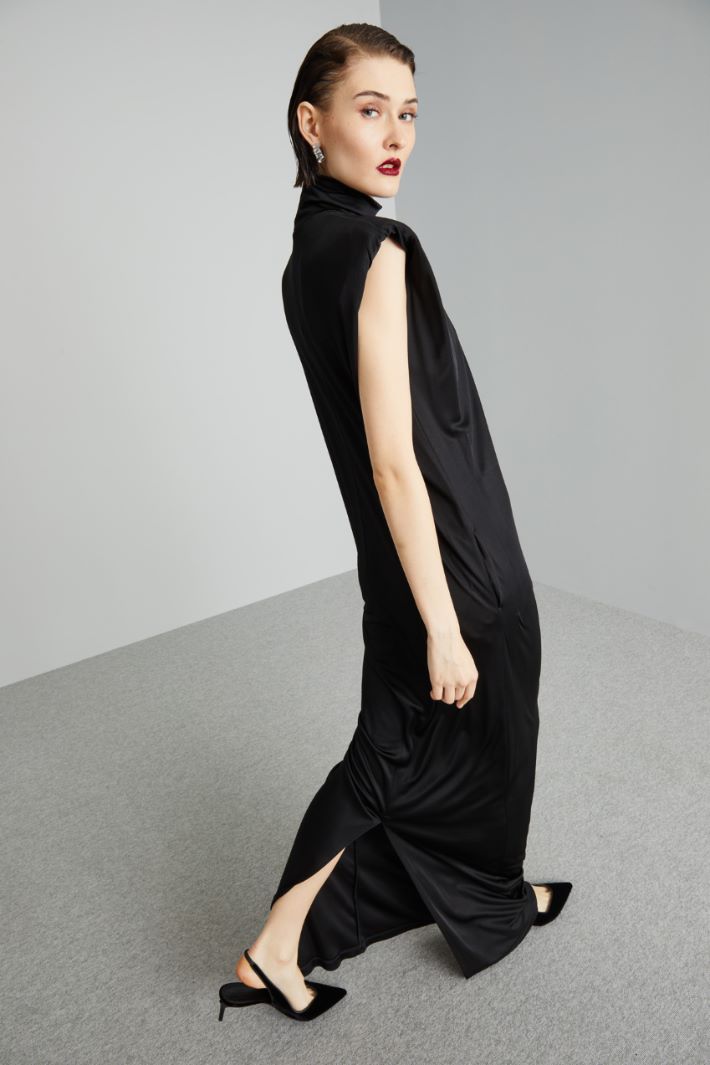 Abito con spalline in jersey - NERO - Fashion Market - 2