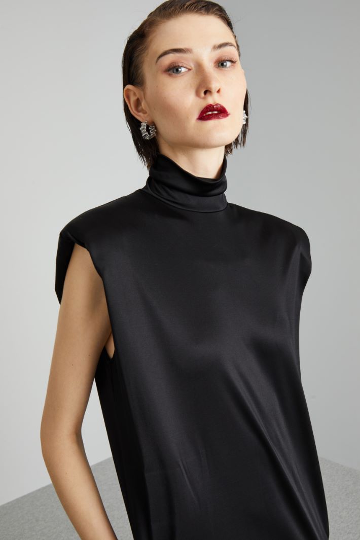 Abito con spalline in jersey - NERO - Fashion Market - 3