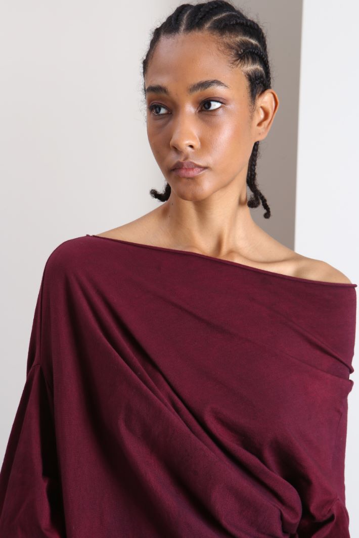 Abito tye-dye con drappeggio - VINACCIA FUXIA - Fashion Market - 3