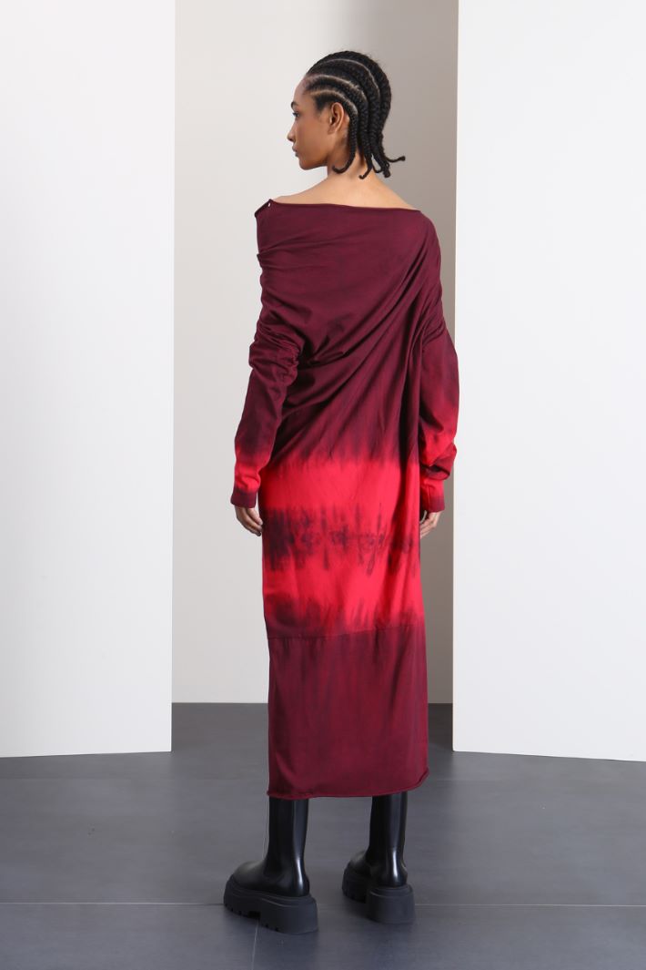 Abito tye-dye con drappeggio - VINACCIA FUXIA - Fashion Market - 2