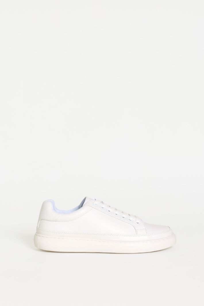 Sneaker in tessuto spalmato - BIANCO - Fashion Market