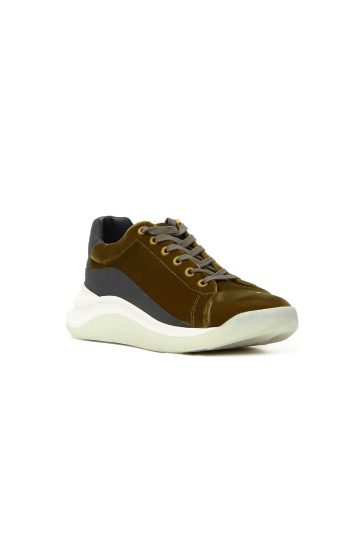 Sneakers in velluto - VERDE OLIVA - Fashion Market - 2