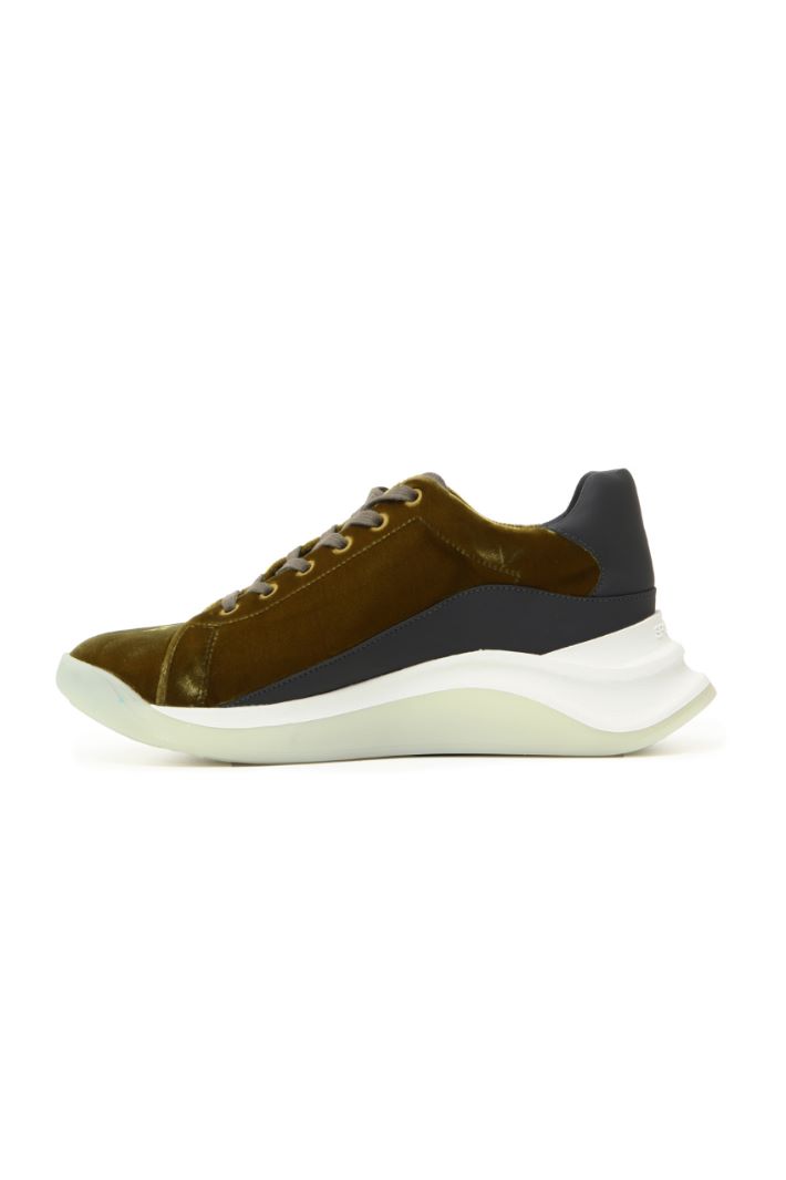 Sneakers in velluto - VERDE OLIVA - Fashion Market - 3