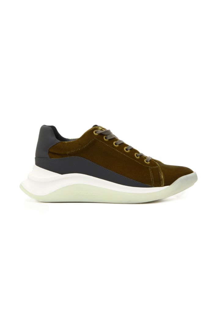 Sneakers in velluto - VERDE OLIVA - Fashion Market