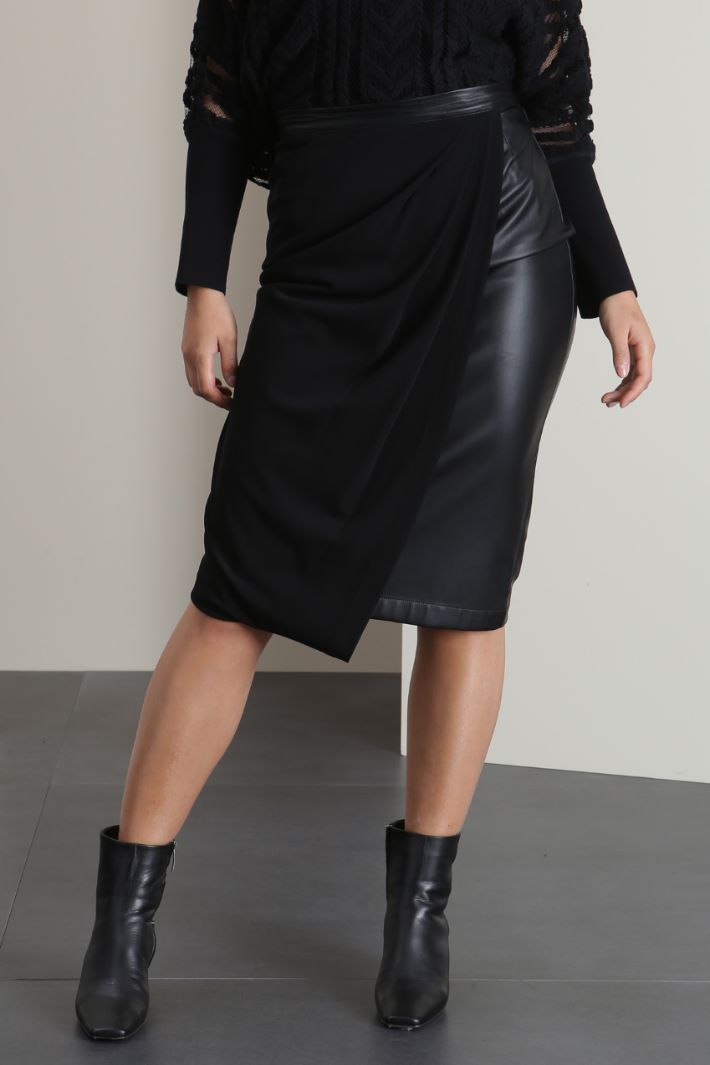 Gonna in simil pelle - NERO - Fashion Market - 4