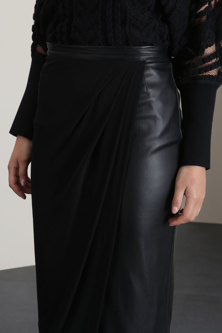 Gonna in simil pelle - NERO - Fashion Market - 3