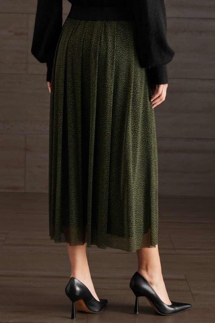 Gonna stampata - VERDE SCURO NERO - Fashion Market - 4