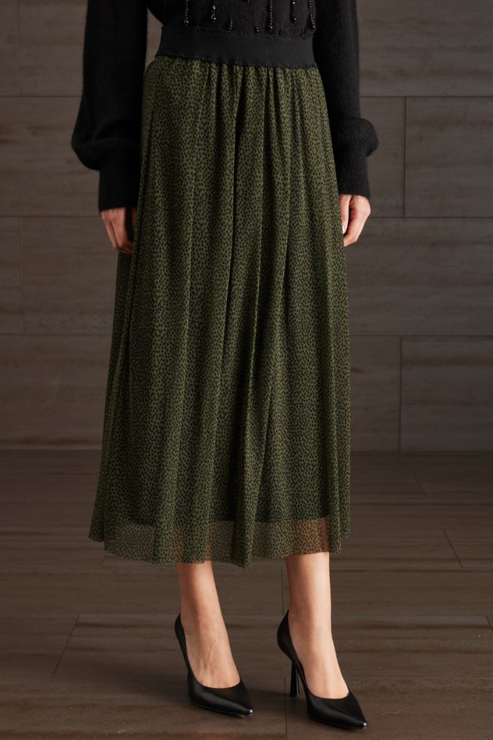 Gonna stampata - VERDE SCURO NERO - Fashion Market - 2