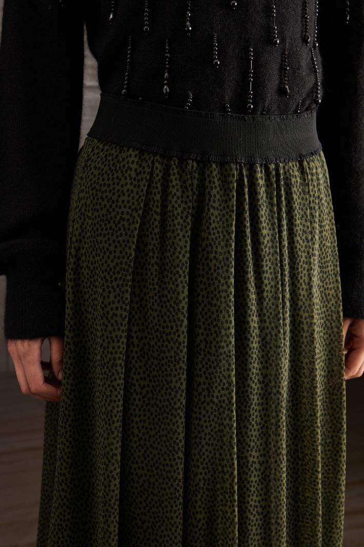 Gonna stampata - VERDE SCURO NERO - Fashion Market - 3