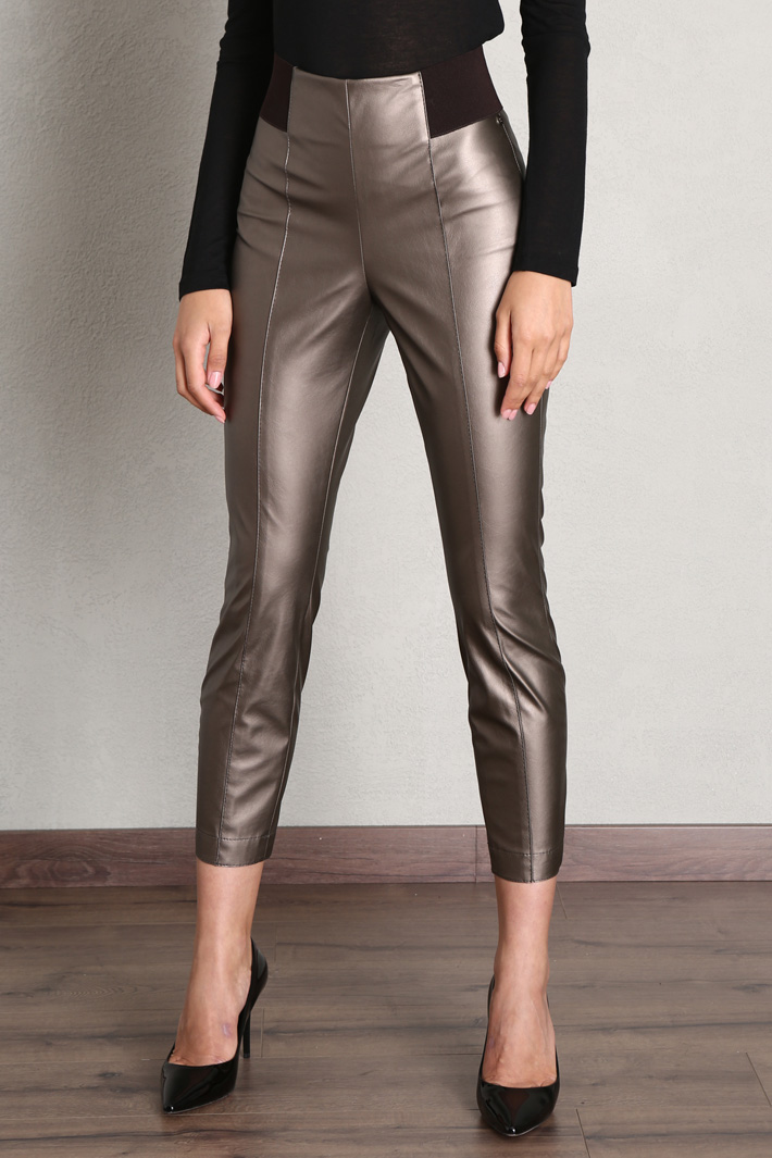 Pantaloni skinny in similpelle - BRONZO - Fashion Market - 4