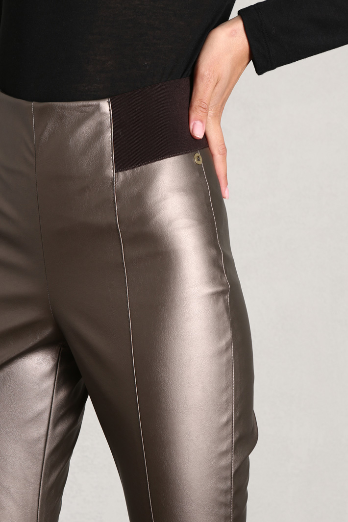 Pantaloni skinny in similpelle - BRONZO - Fashion Market - 3