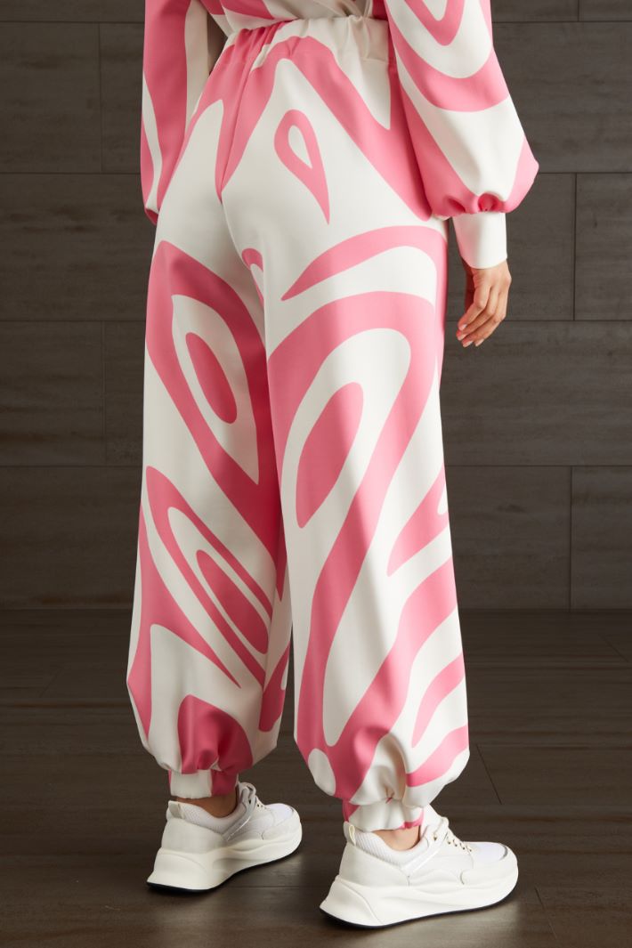 Jogger in jersey compatto - ROSA ACCESO BIANCO - Fashion Market - 4