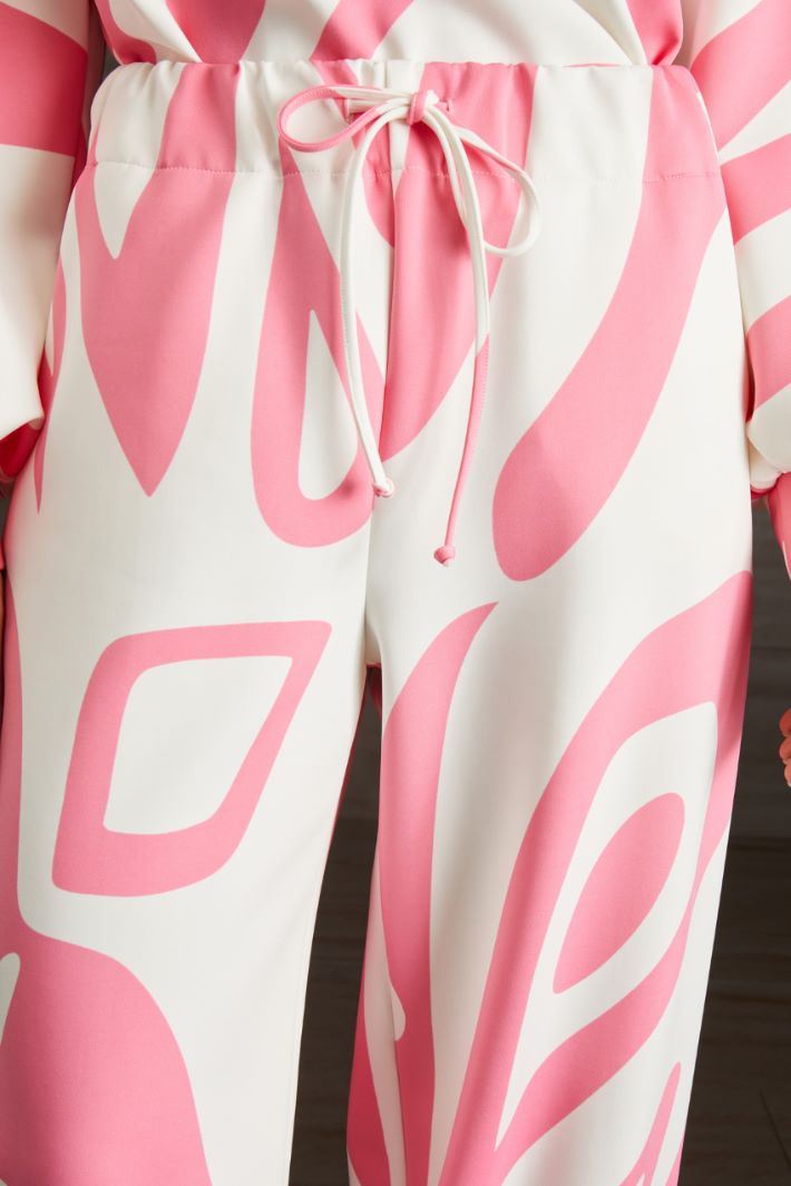 Jogger in jersey compatto - ROSA ACCESO BIANCO - Fashion Market - 3