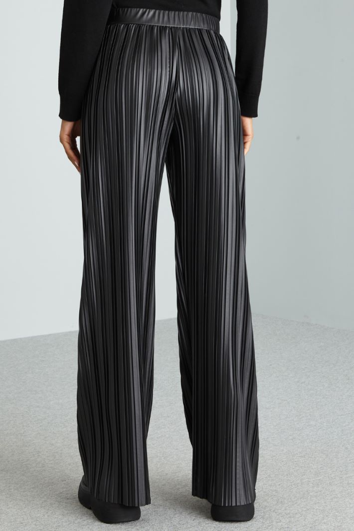 Pantaloni in jersey spalmato - NERO - Fashion Market - 4
