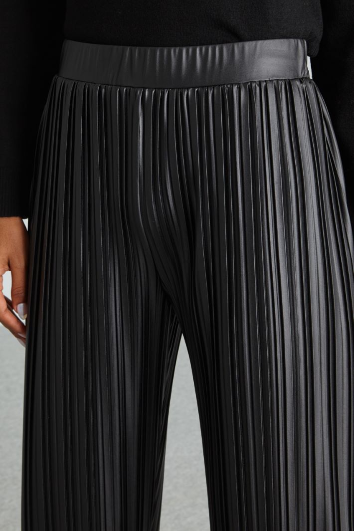 Pantaloni in jersey spalmato - NERO - Fashion Market - 3