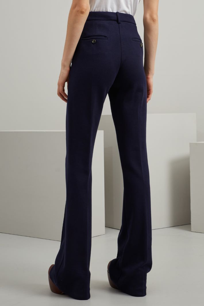 Pantaloni in jersey di cotone - BLU SCURO - Fashion Market - 4